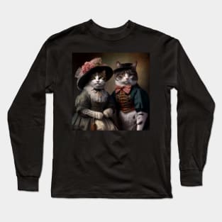 Cat Couple in Victorian Costume Long Sleeve T-Shirt